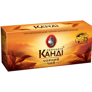 Чай черный ПРИНЦЕССА КАНДИ индонезийский мелколистовой в фильтр-пакетах по 1,8 г 25 шт