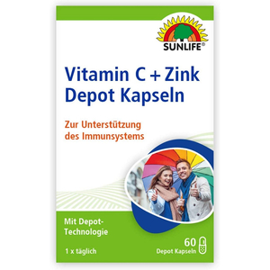Витамины SUNLIFE (Санлайф) Vitamin C Витамин С + Zink Цинк Depot Kapseln капсулы 60 шт