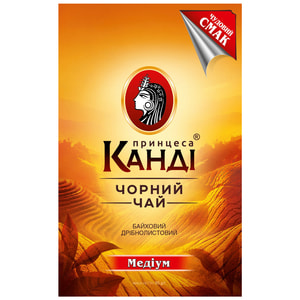 Чай чорний ПРИНЦЕСА КАНДІ цейлонський дрібнолистовий Медіум пачка 85 г