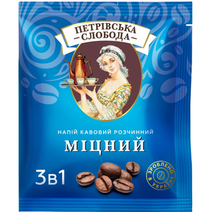 Напиток кофейный ПЕТРОВСКАЯ СЛОБОДА 3 в 1 крепкий пакетик 20 г 25 шт