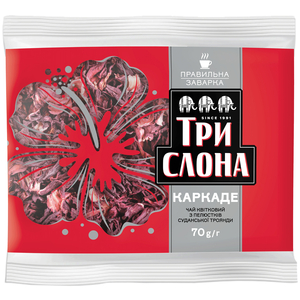 Чай цветочный ТРИ СЛОНА Каркаде с лепестками суданской розы 70 г