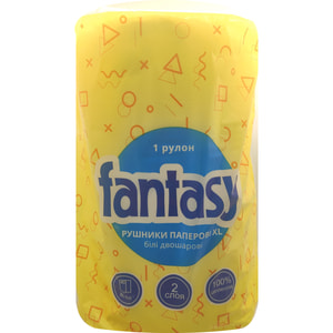 Полотенца бумажные FANTASY (Фентези) двухслойные белые XL 1 рулон (34 м)