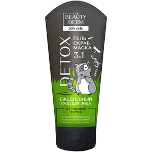 Средство для проблемной кожи лица Beauty Derm (Бьюти дерм) 3 в 1 гель скраб маска от черных точек 75 мл
