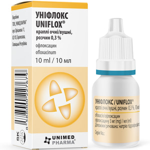 Унифлокс капли глаз./ушн. 0,3% конт. 10мл
