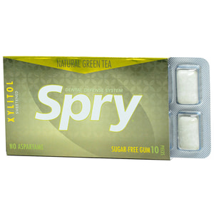 Жевательная резинка SPRY (Спрай) натуральная с зеленым чаем и ксилитом упаковка 10 шт