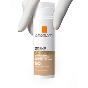 Антивіковий сонцезахисний засіб для чутливої шкіри обличчя La Roche-Posay (Ля Рош-Позе) Age Correct Tinted проти зморшок і пігментації SPF50 50 мл