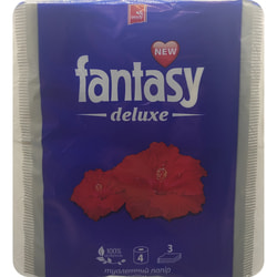 Туалетная бумага FANTASY (Фентези) Deluxe 3 слоя белая с ароматом цветов 4 рулона