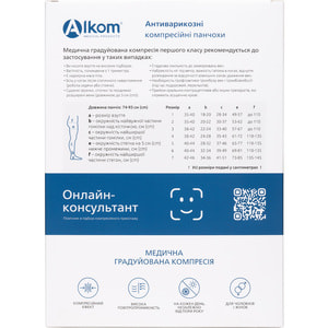 Панчохи компресійні антиварикозні Торговий Дім Алком модель 00201 мисок відкритий 18-21 мм рт. ст. І клас розмір 3 колір чорний