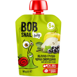 Пюре фруктове Bob Snail (Боб Снеіл) Равлик Боб Яблуко-груша-чорна смородина для дітей від 6 місяців 90 г