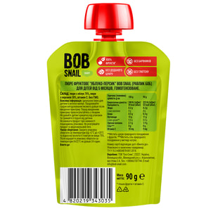 Пюре фруктовое Bob Snail (Боб Снеил) Улитка Боб Яблоко-персик для детей от 5 месяцев 90 г