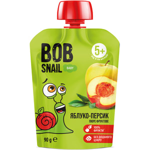 Пюре фруктовое Bob Snail (Боб Снеил) Улитка Боб Яблоко-персик для детей от 5 месяцев 90 г