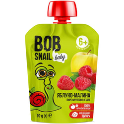 Пюре фруктовое Bob Snail (Боб Снеил) Улитка Боб Яблоко-малина для детей от 6 месяцев 90 г