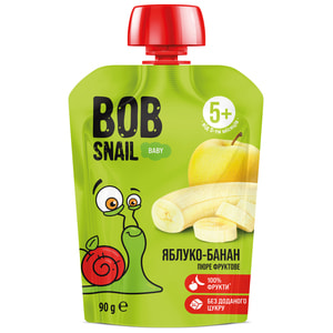 Пюре фруктове Bob Snail (Боб Снеіл) Равлик Боб Яблуко-банан для дітей від 5 місяців 90 г