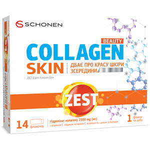 Витамины ZEST (Зест) Beauty Collagen Skin (Бьюти Колаген Скин) раствор питьевой в флаконах по 25 мл упаковка 14 шт
