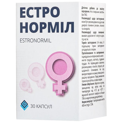 Естронорміл капсули для профілактики порушень жіночих циклічних процесів флакон 30 шт
