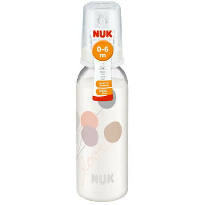 Пляшечка для годування NUK (Нук) з повітряним клапаном і силіконовою соскою 1 р 240 мл