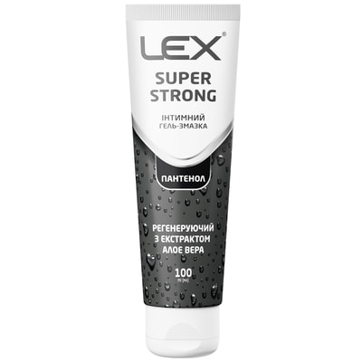 Гель-змазка лубрикант LEX (Лекс) Super Strong (Супер Стронг) Алое вера регенеруюча 100 мл