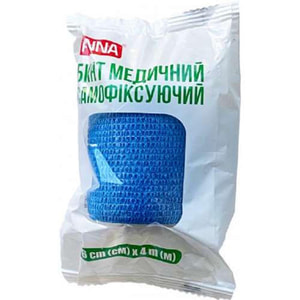 Бинт медицинский самофиксирующий Pinna (Пинна) размер 6 см х 4 м в ассортименте разных цветов 1 шт