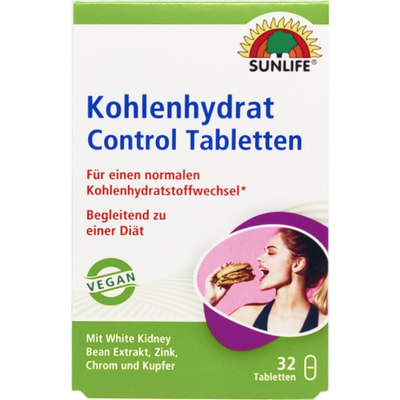 Вітаміни SUNLIFE (Санлайф) Kohlenhydrat Control Tabletten Контроль рівня вуглеводів (блокатор вуглеводів) таблетки 32 шт