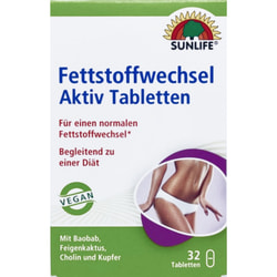 Жирозв'язуючі таблетки SUNLIFE (Санлайф) Fettstoffwechsel Aktiv Tabletten для покращення метаболізму жирів для терапії надмірної ваги таблетки 32 шт