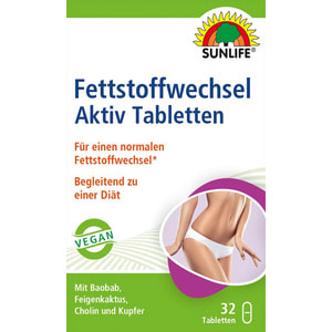 Жиросвязывающие таблетки SUNLIFE (Санлайф) Fettstoffwechsel Aktiv Tabletten для улучшения метаболизма жиров для терапии избыточного веса таблетки 32 ш