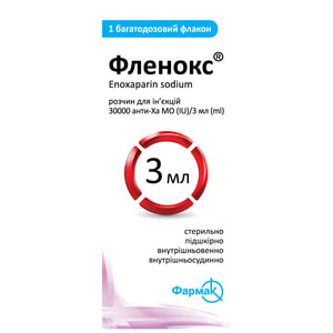 Фленокс р-р д/ин. 10000 анти-Ха МЕ/мл фл. 3мл №1