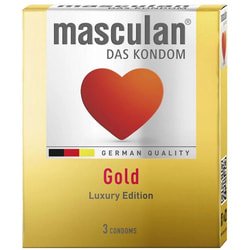 Презервативы латексные MASCULAN (Маскулан) Gold золотого цвета 3 шт