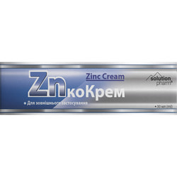 ЦинкоКрем крем для зовнішнього застосування антисептичний, протизапальний туба 30 мл Solution pharm