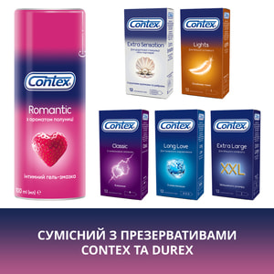 Интимный гель-смазка CONTEX (Контекс) Romantic (Романтик) с ароматим клубники (лубрикант) 100 мл NEW