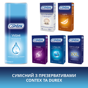 Интимный гель-смазка CONTEX (Контекс) Wave (Вейв) увлажняющий с пантенолом (лубрикант) 100 мл NEW