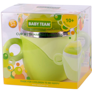 Чашка дитяча BABY TEAM (Бебі Тім) артикул 6091 з кришкою та ручками з нержавіючої сталі з 10-ти місяців