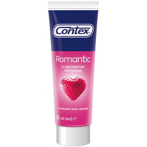 Интимный гель-смазка CONTEX (Контекс) Romantic (Романтик) с ароматим клубники (лубрикант) 30 мл NEW