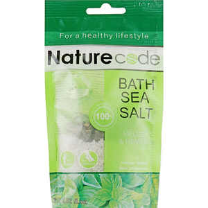 Сіль морська для ванн NATURE CODE (Натур Код) з травою меліси і конопляною олією 100 г