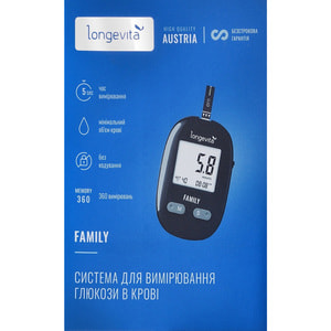 Глюкометр Longevita (Лонгевита) Family система для измерения глюкозы в крови