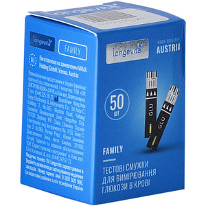 Тест-полоски для глюкометра Longevita (Лонгевита) Family 50 шт