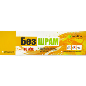 Без шрам гель для регенерации и восстановления кожи от рубцов 30 мл Solution pharm