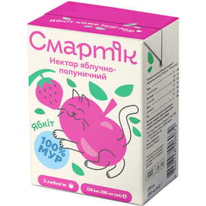 Нектар детский СМАРТИК яблочно-клубничный 200 мл