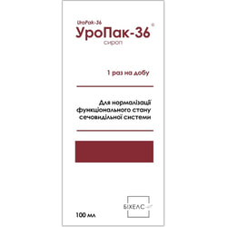 Уропак-36 сироп для нормализации функционального состояния мочевыделительной системы флакон 100 мл