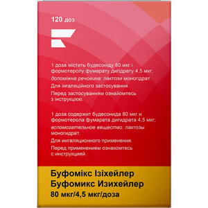 Буфомикс Изихейлер пор. д/инг. 80мкг/4,5мкг/доза ингал. 120доз