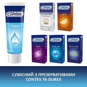 Интимный гель-смазка CONTEX (Контекс) Wave (Вейв) увлажняющий с пантенолом (лубрикант) 30 мл NEW