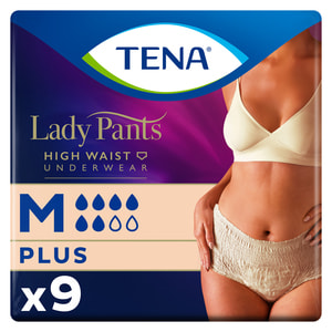 Трусы урологические для женщин TENA (Тена) Lady Pants Plus Medium (Леди Пентс Плюс Медиум) Creme бежевые 9 шт