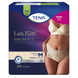 Трусы урологические для женщин TENA (Тена) Lady Pants Plus Medium (Леди Пентс Плюс Медиум) Creme бежевые 9 шт