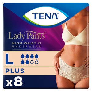 Трусы урологические для женщин TENA (Тена) Lady Pants Plus Large (Леди Пентс Плюс Лардж) Creme бежевые 8 шт