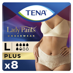 Трусы урологические для женщин TENA (Тена) Lady Pants Plus Large (Леди Пентс Плюс Лардж) Creme бежевые 8 шт