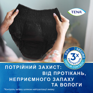 Трусы урологические для женщин TENA (Тена) Lady Pants Plus Large (Леди Пентс Плюс Лардж) Black черные 8 шт