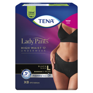 Труси урологічні для жінок TENA (Тена) Lady Pants Plus Large (Леді Пентс Плюс Лардж) Black чорні 8 шт
