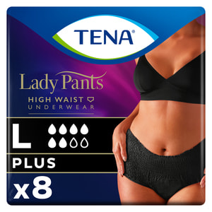 Труси урологічні для жінок TENA (Тена) Lady Pants Plus Large (Леді Пентс Плюс Лардж) Black чорні 8 шт