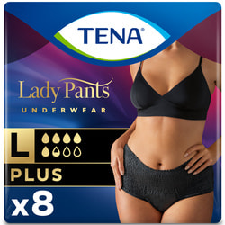 Трусы урологические для женщин TENA (Тена) Lady Pants Plus Large (Леди Пентс Плюс Лардж) Black черные 8 шт