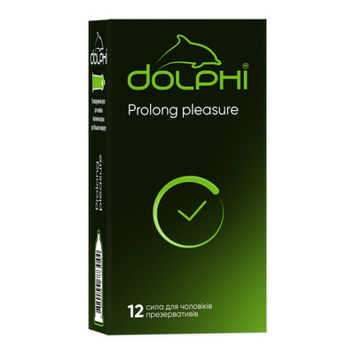 Презервативи латексні DOLPHI (Долфі) Prolong pleasure з пролонгуючим ефектом 12 шт
