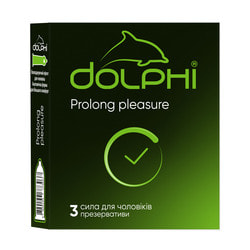Презервативи латексні DOLPHI (Долфі) Prolong pleasure з пролонгуючим ефектом 3 шт